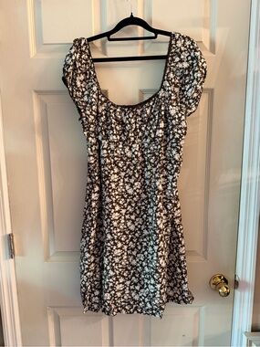 No Boundaries Brown and White Floral Mini Dress